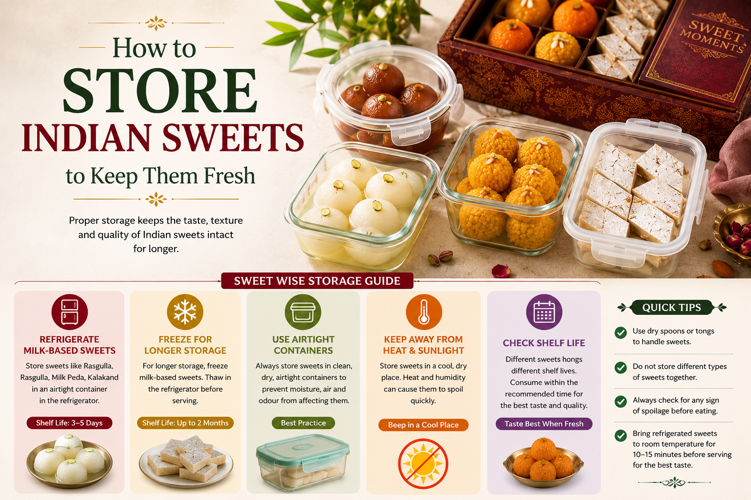 How to Store Indian Sweets to Keep Them Fresh